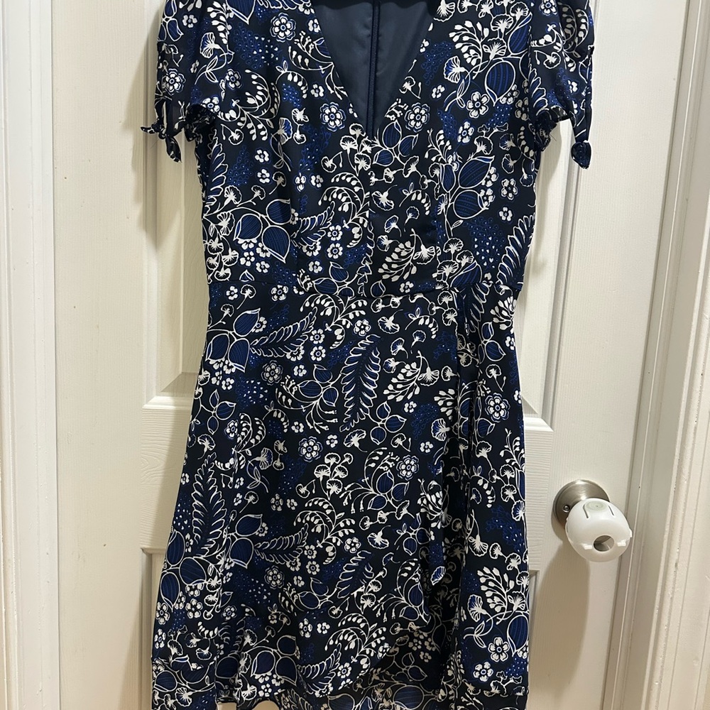 J. Crew Navy and White Floral Mini Dress